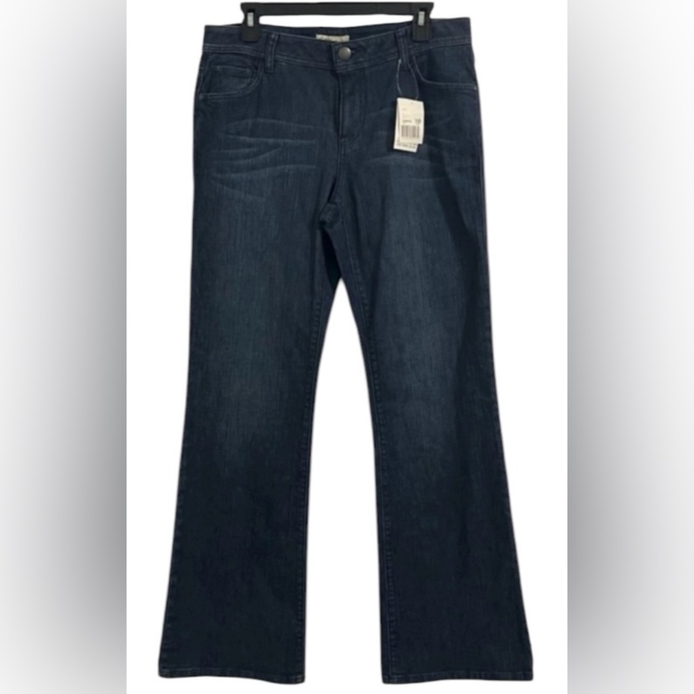 NWT CAbi Vintage Style women’s 10 wide flare leg denim blue jeans
